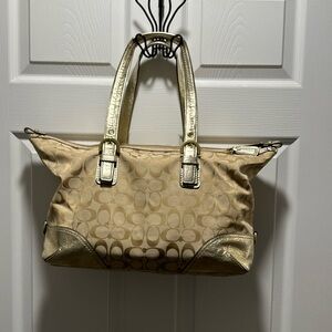 Gold  and beige shoulder bag great condition